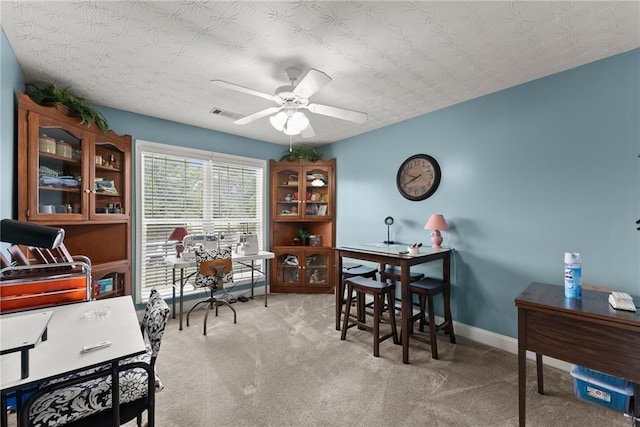 27 Kendall Creek Dr, Jefferson, GA 30549 - carpeted dining room with a desk and a ceiling fan