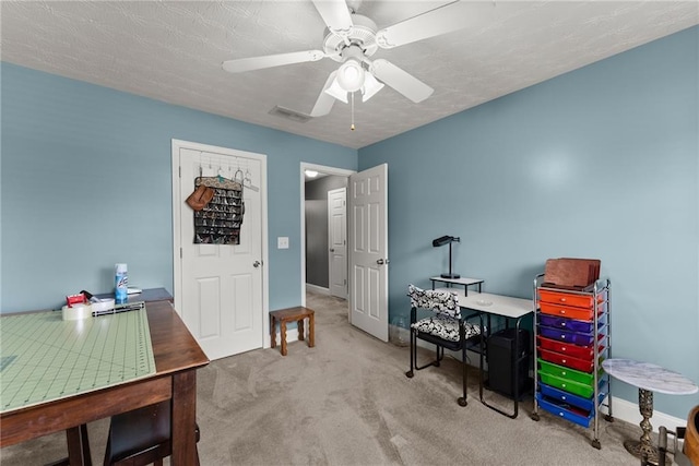 27 Kendall Creek Dr, Jefferson, GA 30549 - office space featuring carpet, a ceiling fan, and a textured ceiling