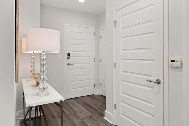 interior space featuring dark wood-style floors