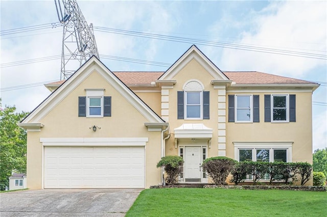 2794 Craig Ct, Marietta, GA 30062 - view of front of house featuring driveway, stucco siding, and a front yard