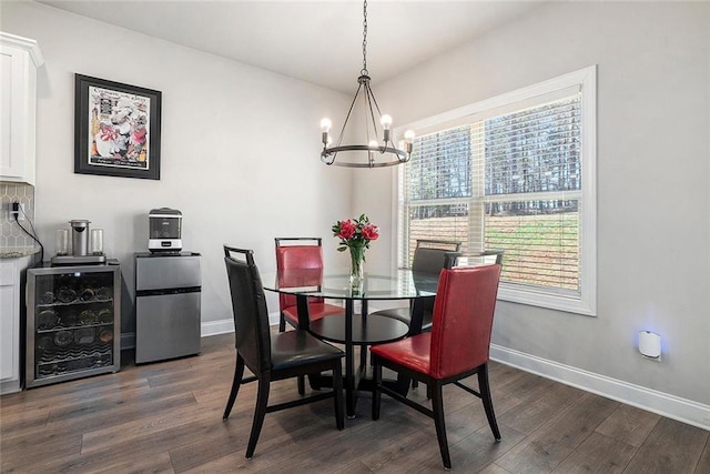 2320 Ridge View Dr, Loganville, GA 30052 - dining room featuring a chandelier, dark wood finished floors, and plenty of natural light