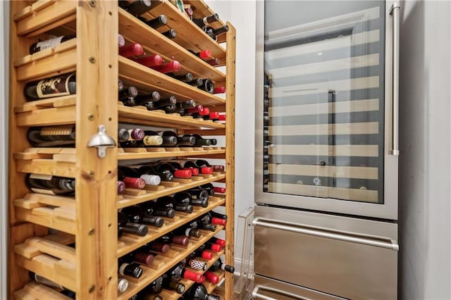 wine cellar featuring beverage cooler