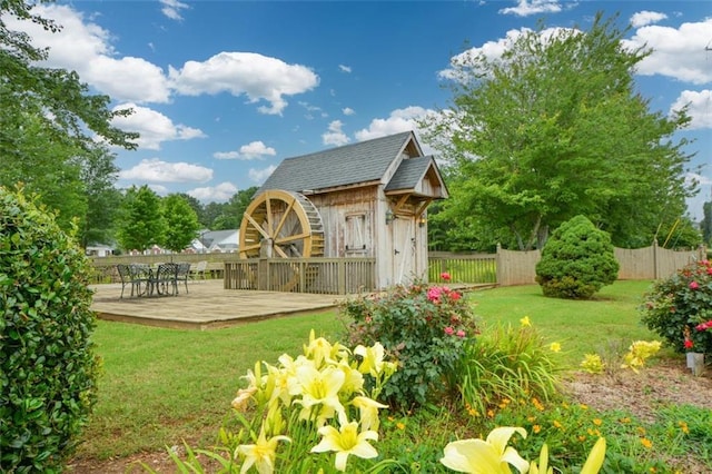 150 Old Mill Rd Unit 115, Cartersville, GA 30120 - view of yard with a wooden deck and a storage unit