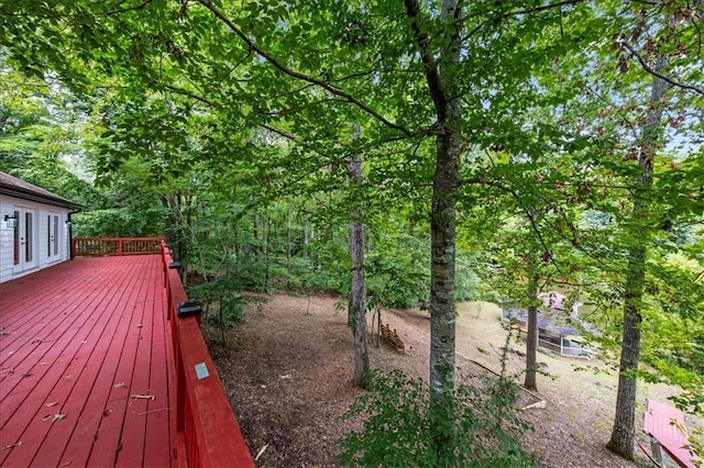 view of yard featuring a deck