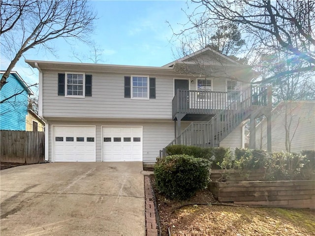 view of front facade with a garage