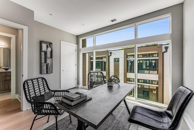 interior space featuring hardwood / wood-style flooring