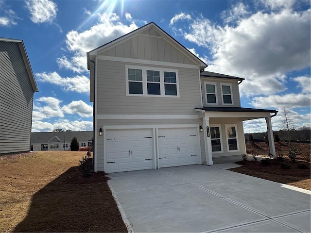 view of front of house with a garage