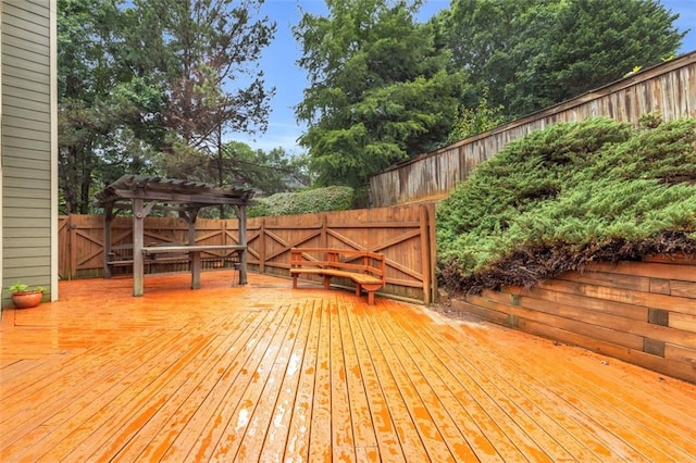 947 Summer Forest Dr, Suwanee, GA 30024 - wooden terrace with a pergola and a fenced backyard