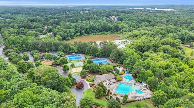 947 Summer Forest Dr, Suwanee, GA 30024 - bird's eye view of a forest and a pool