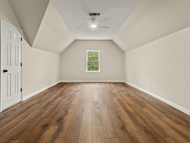 4515 N Slope Cir, Marietta, GA 30066 - additional living space featuring visible vents, ceiling fan, dark wood finished floors, and baseboards