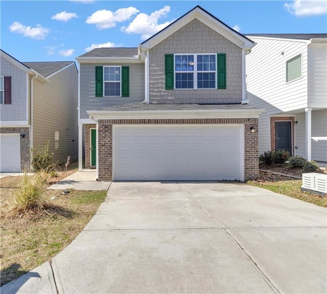 view of property featuring a garage