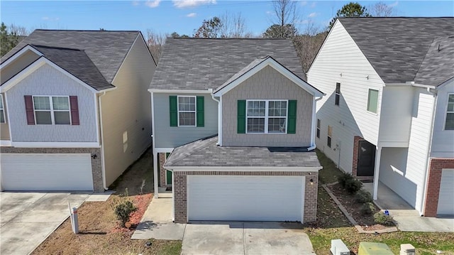 view of front of home with a garage