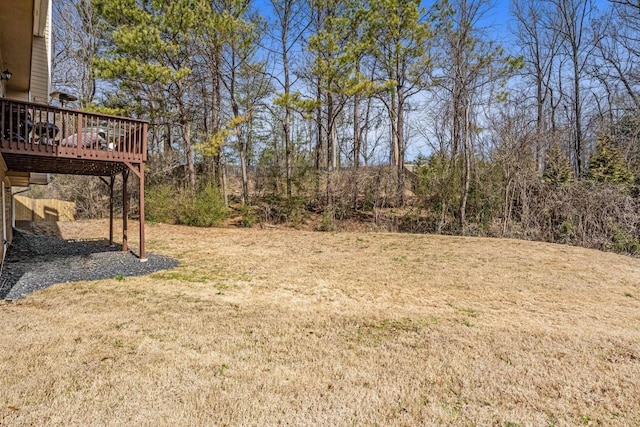 view of yard featuring a deck