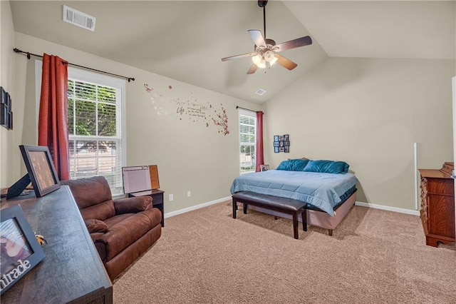 2677 Sardis Chase Ct, Buford, GA 30519 - bedroom featuring carpet floors, lofted ceiling, baseboards, and ceiling fan