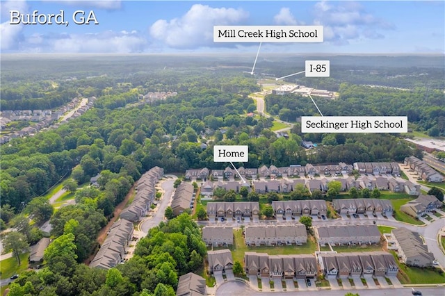 2677 Sardis Chase Ct, Buford, GA 30519 - aerial view of residential area with a heavily wooded area