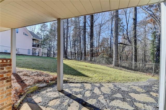 view of yard featuring a fenced backyard and a patio