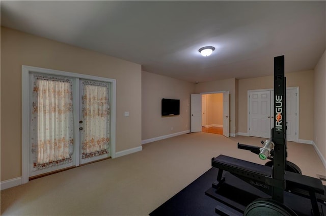 1622 Rivergreen Bnd SE Unit 26, Atlanta, GA 30339 - workout room featuring baseboards and carpet