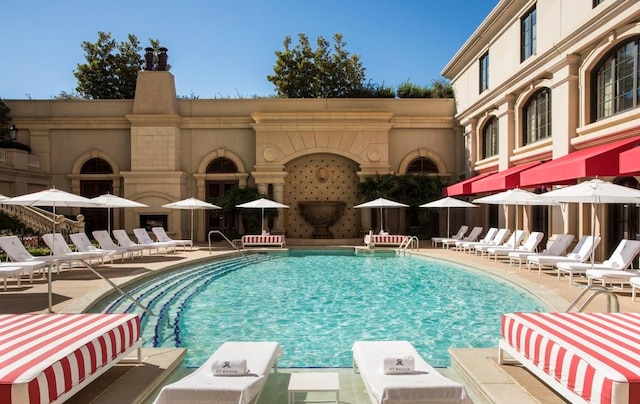 view of pool with a patio