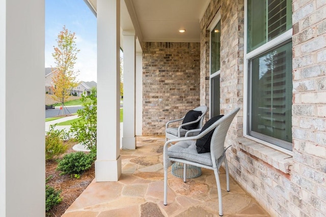 view of patio featuring covered porch