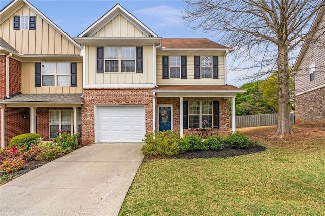 4037 Hill Station Ct, Sugar Hill, GA 30518 - view of front of house with board and batten siding, concrete driveway, a garage, and roof with shingles