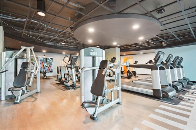 361 17th St NW Unit 1717, Atlanta, GA 30363 - exercise room with wood finished floors