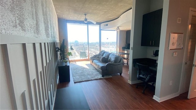 361 17th St NW Unit 1717, Atlanta, GA 30363 - living area featuring expansive windows and wood finished floors