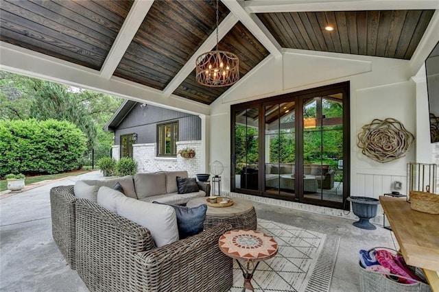 5475 Trowbridge Dr, Dunwoody, GA 30338 - view of patio featuring outdoor lounge area and french doors
