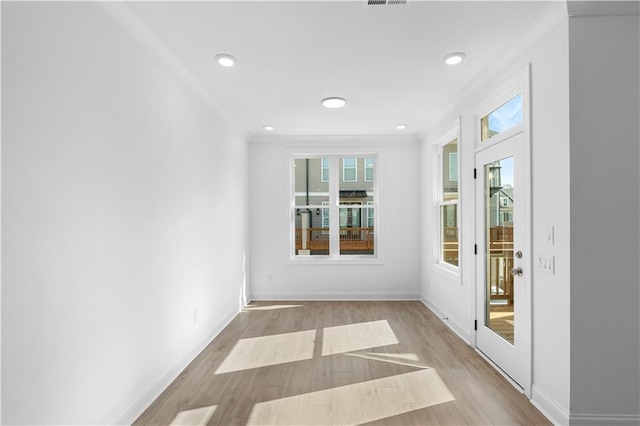 3167 Moor View Rd Unit 35, Duluth, GA 30096 - entryway with baseboards, ornamental molding, and wood finished floors