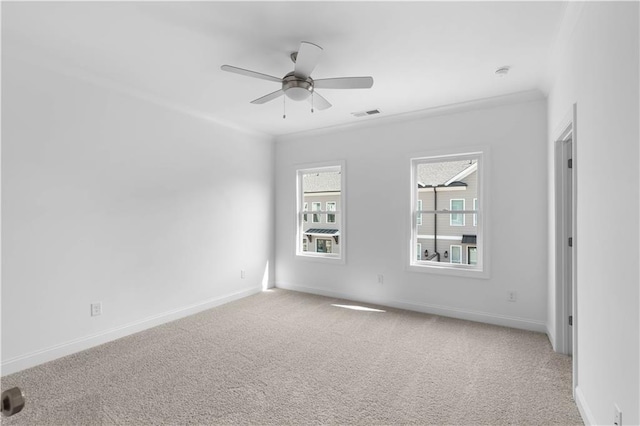 3167 Moor View Rd Unit 35, Duluth, GA 30096 - spare room featuring light colored carpet, a ceiling fan, baseboards, and visible vents