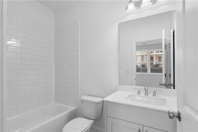 3167 Moor View Rd Unit 35, Duluth, GA 30096 - bathroom featuring vanity, toilet, and tub / shower combination