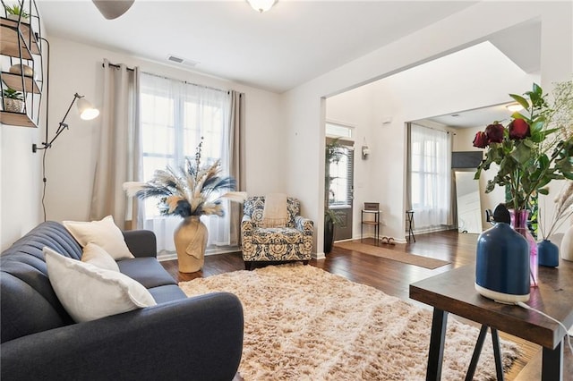 living room featuring wood finished floors