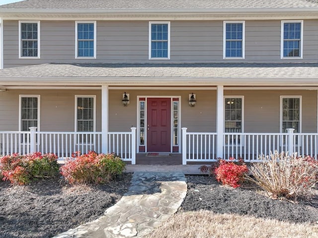 view of front facade featuring covered porch