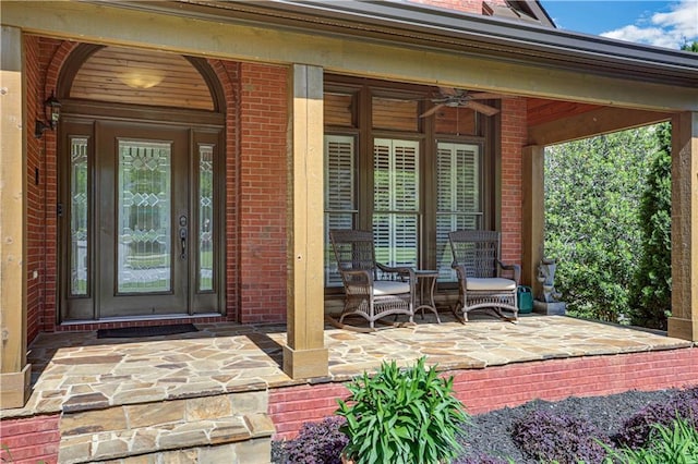 entrance to property with covered porch