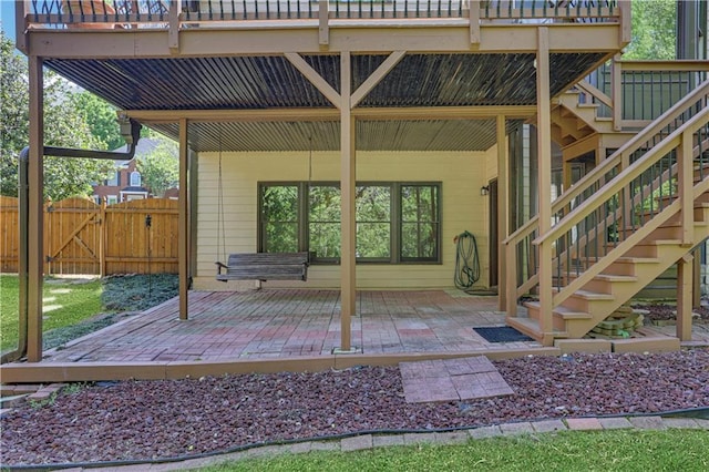 view of terrace featuring a wooden deck