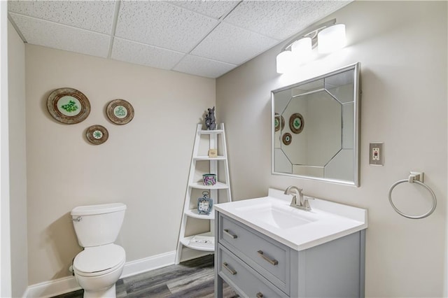 82 Cedar Blf, Winder, GA 30680 - bathroom featuring wood finished floors, vanity, and a paneled ceiling