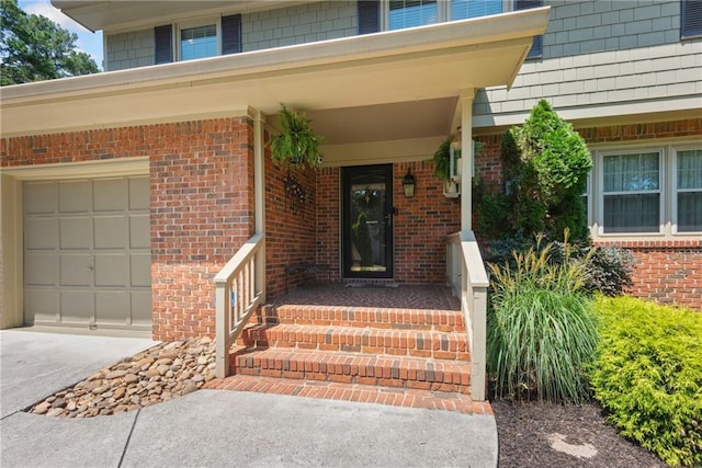 entrance to property with a garage