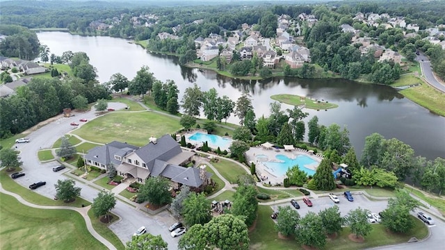 7537 Brookstone Cir, Flowery Branch, GA 30542 - aerial view of a large body of water and a pool area