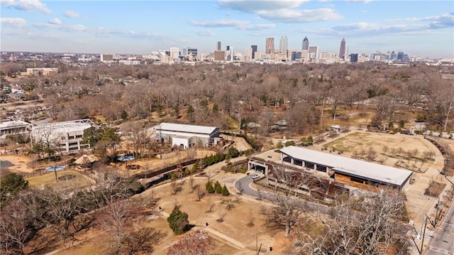 aerial view with a city view