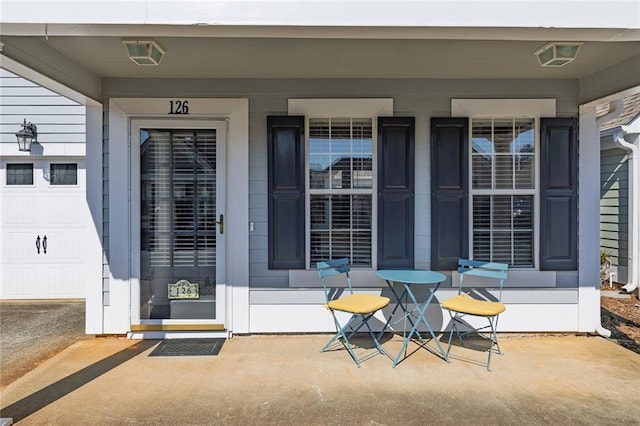 property entrance with a porch