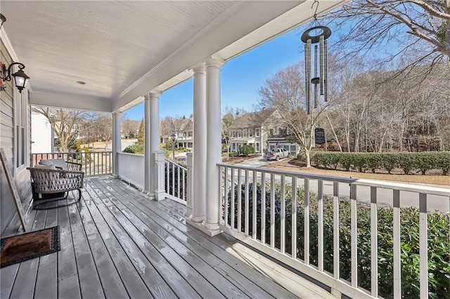 wooden deck with a porch