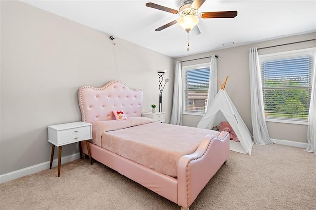 5115 Edgebrook Dr, Cumming, GA 30040 - bedroom featuring light carpet and a ceiling fan
