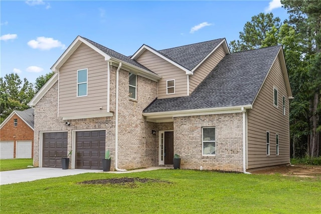 3405 Summer Brooke Way, Union City, GA 30291 - traditional-style house with driveway, a front yard, and brick siding