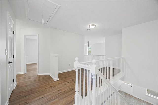 3405 Summer Brooke Way, Union City, GA 30291 - hall featuring attic access, an upstairs landing, and wood finished floors