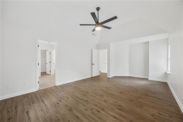 3405 Summer Brooke Way, Union City, GA 30291 - empty room with a ceiling fan, wood finished floors, and high vaulted ceiling