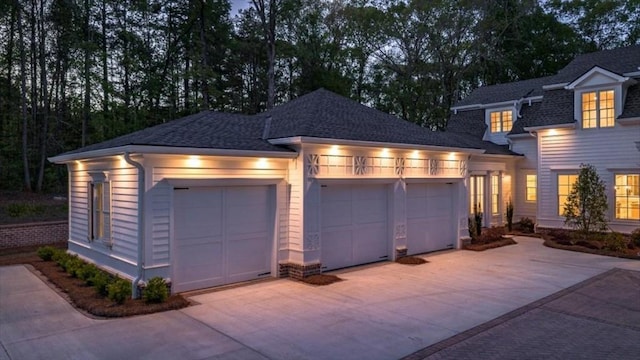 garage with driveway