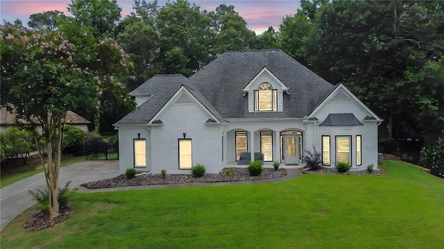2330 Wood Creek Ct, Dacula, GA 30019 - french country inspired facade featuring a front lawn, roof with shingles, and driveway