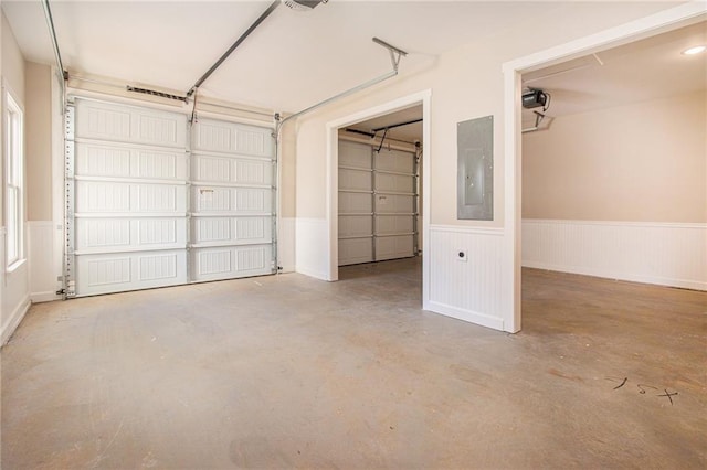 garage featuring electric panel