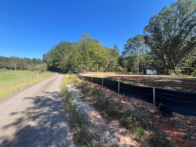 view of road featuring a rural view