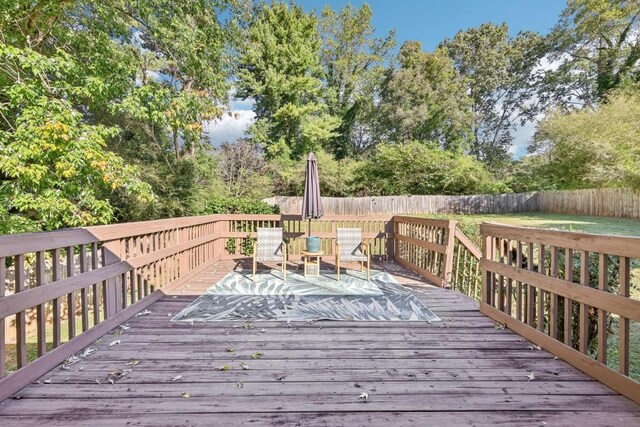 view of wooden deck