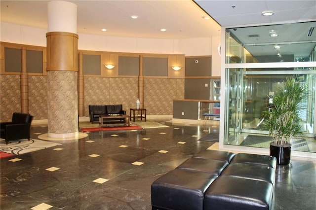 250 Park Ave W Unit 802, Atlanta, GA 30313 - community lobby featuring wallpapered walls